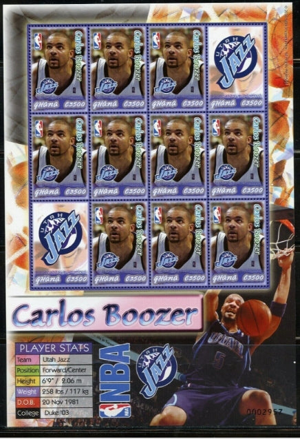 NBA Utah Jazz - Carlos Boozer - Sheet of 12 Stamps