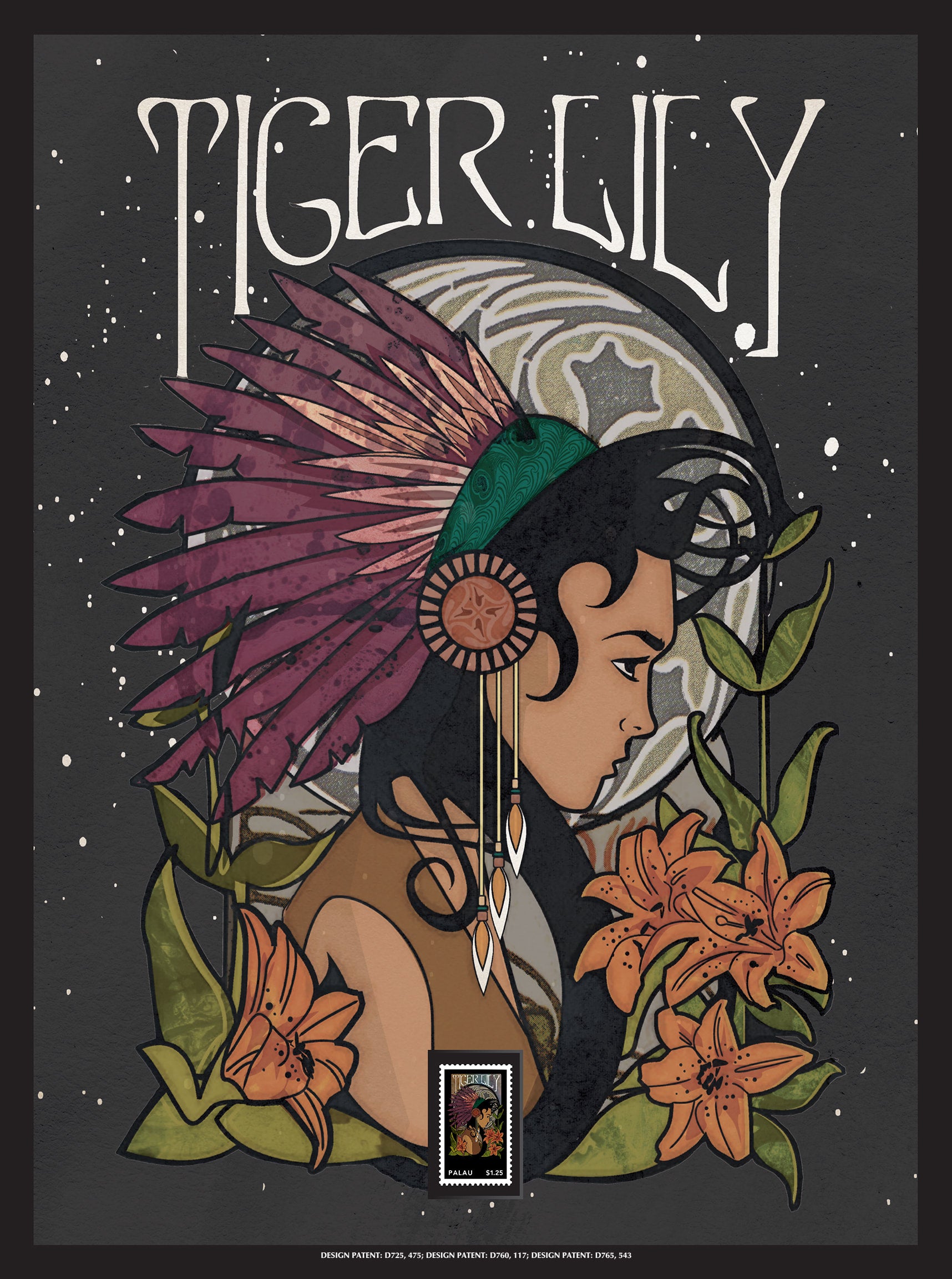 art of zoo tiger lily Tiger Lily Framed Wall Art with Postage Stamp – ImperialMint