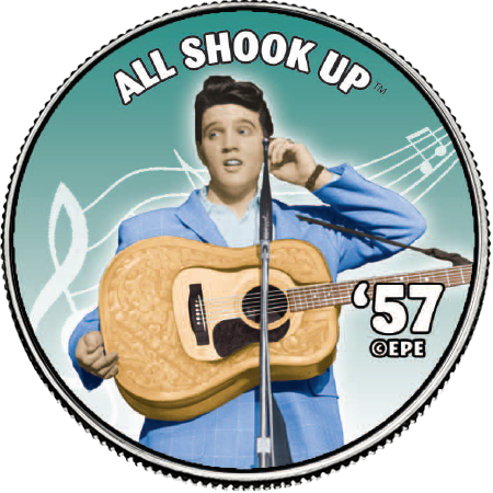 ELVIS PRESLEY "ALL SHOOK UP" COLORIZED STATE QUARTER COIN