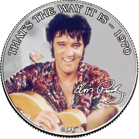 ELVIS PRESLEY "THAT'S THE WAY IT IS" COLORIZED STATE QUARTER COIN