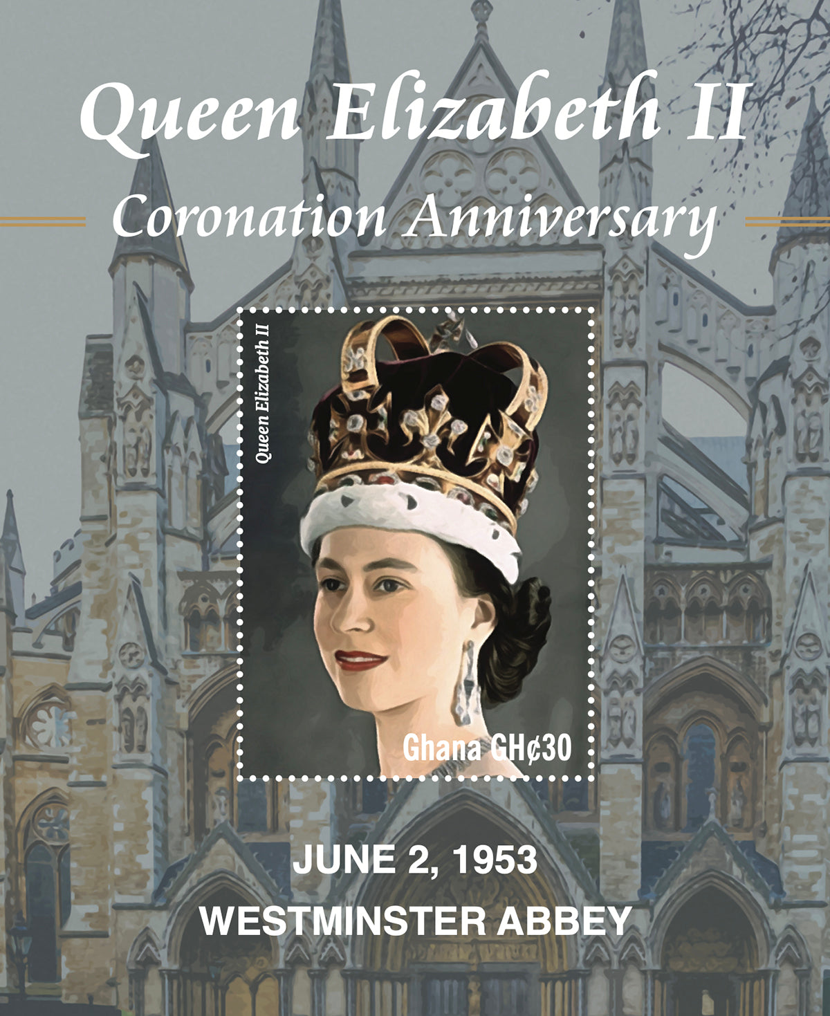 Queen Elizabeth II Coronation Stamp Souvenir Sheet