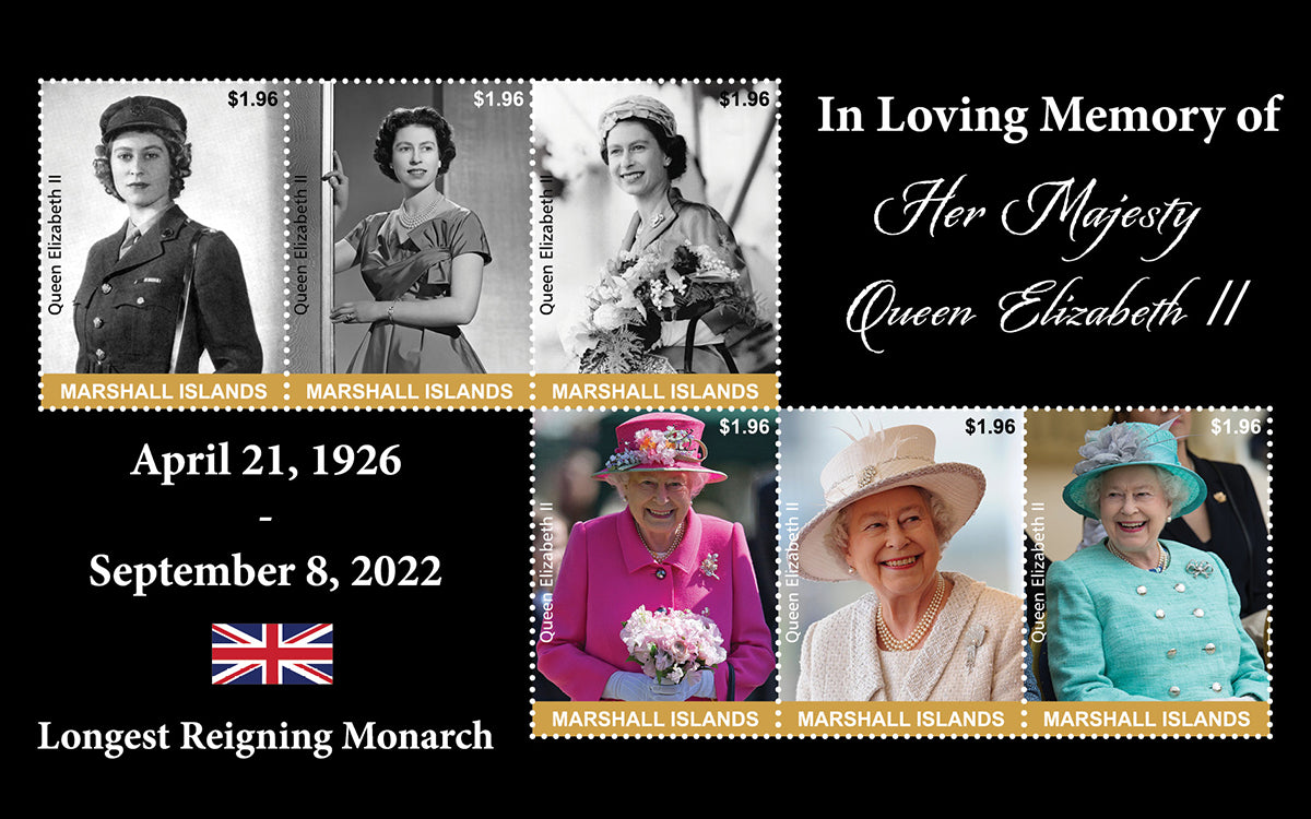 In Memoriam: Her Majesty Queen Elizabeth II Mini Sheet of 6 Stamps