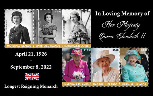 In Memoriam: Her Majesty Queen Elizabeth II Mini Sheet of 6 Stamps