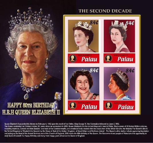 Queen Elizabeth II 80th Birthday Stamp Sheet