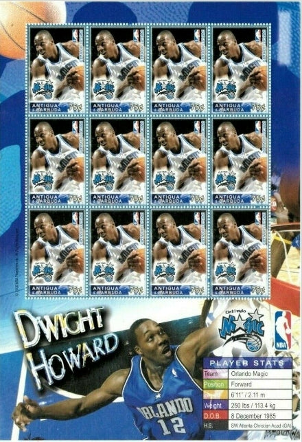 NBA - Dwight Howard - Orlando Magic - Sheet of Twelve Stamps