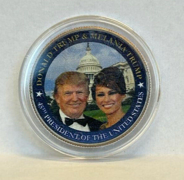 President Donald & Melania Trump - Half Dollar Colorized Coin