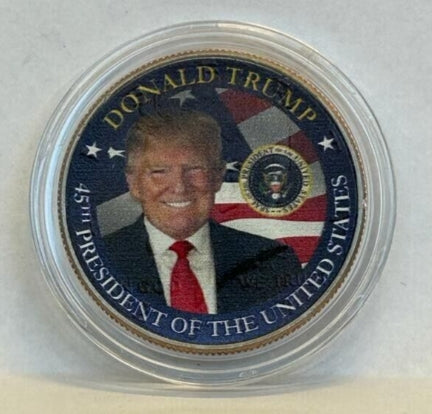 President Donald Trump - U.S. Flag - Half Dollar Colorized Coin