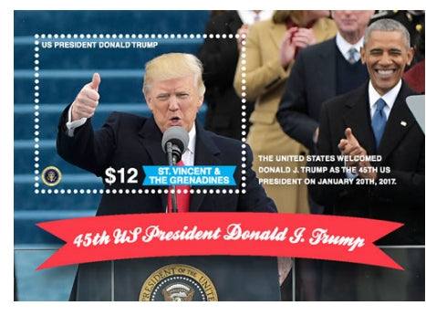 Donald Trump 45th U.S. President Stamp Souvenir Sheet