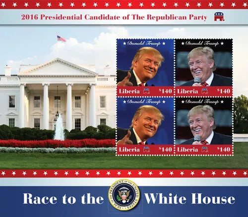 PRESIDENTIAL CANDIDATES DONALD TRUMP - Sheetlet of 4 Stamps