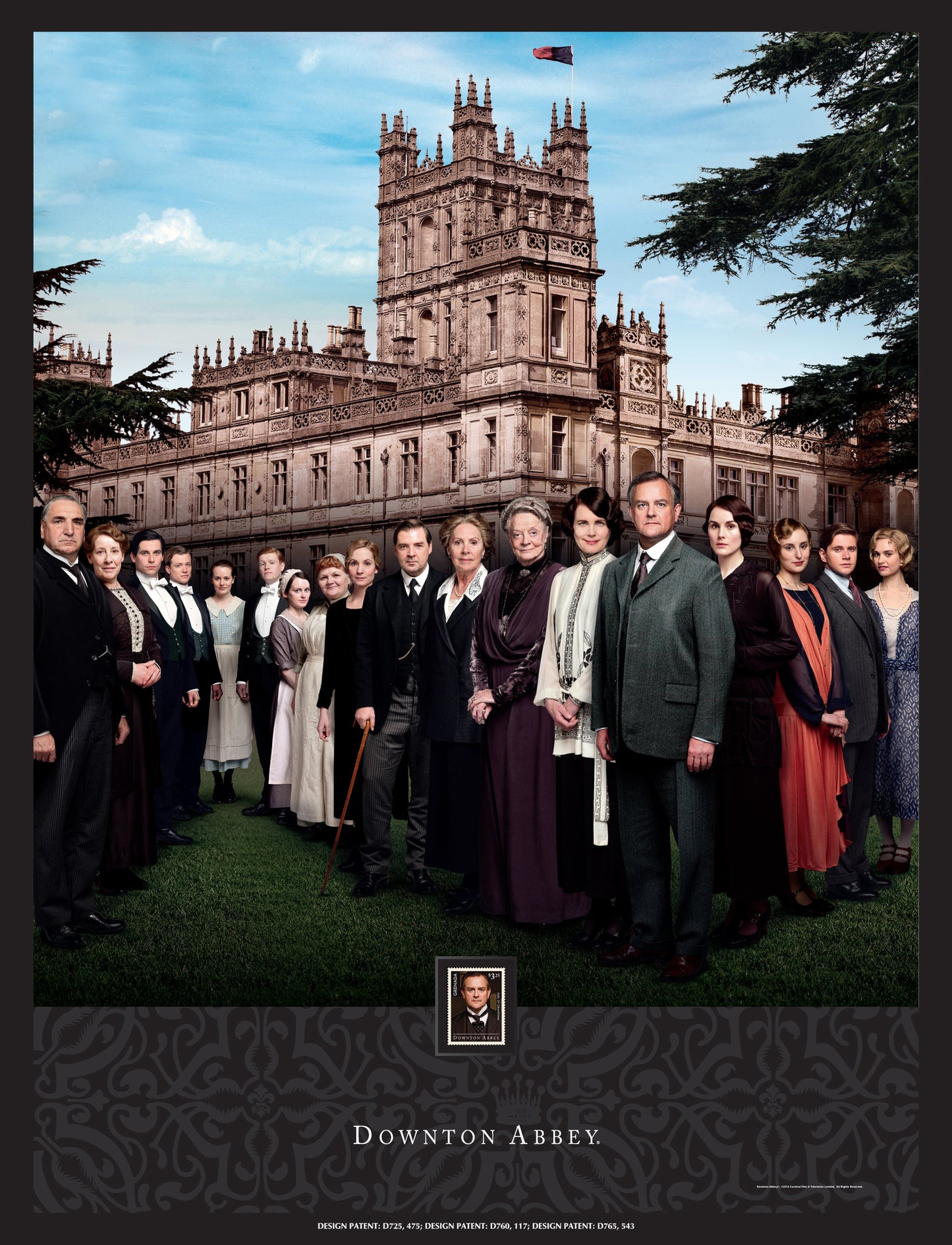 Downton Abbey Season 4 Framed Wall Art with Postage Stamp