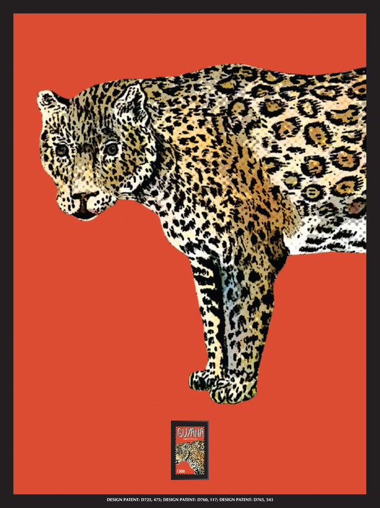 Jaguar Framed Wall Art with Postage Stamp