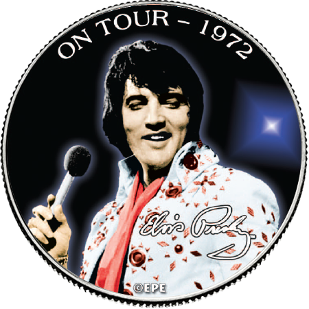 Elvis Presley "On Tour - 1972" Colorized State Quarter Coin