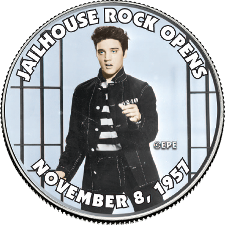 Elvis Presley "Jailhouse Rock Opens" Colorized State Quarter Coin