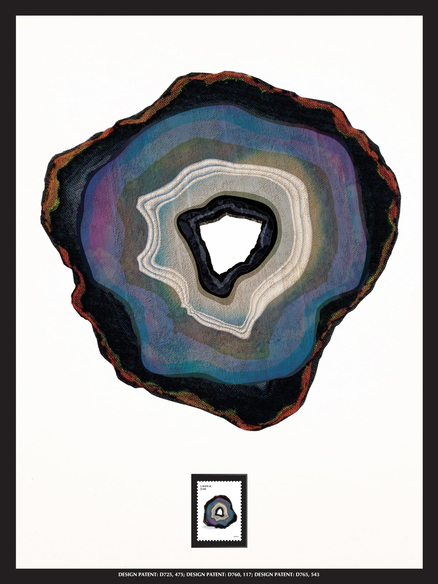 Agate B Framed Wall Art with Postage Stamp