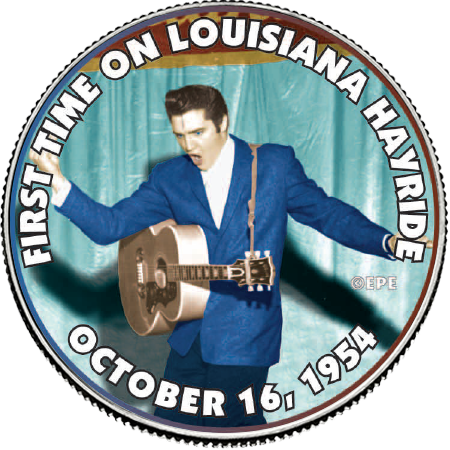 Elvis Presley "First Time on Louisiana Hayride" Colorized State Quarter Coin