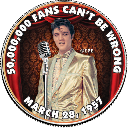 Elvis Presley "50,000,000 Fans Can't Be Wrong" Colorized State Quarter Coin