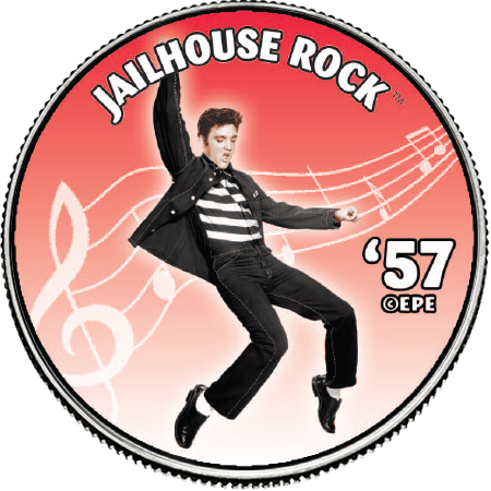 Elvis Presley "Jailhouse Rock" Colorized State Quarter Coin