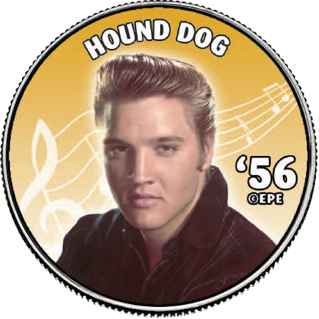 Elvis Presley "Hound Dog" Colorized State Quarter Coin