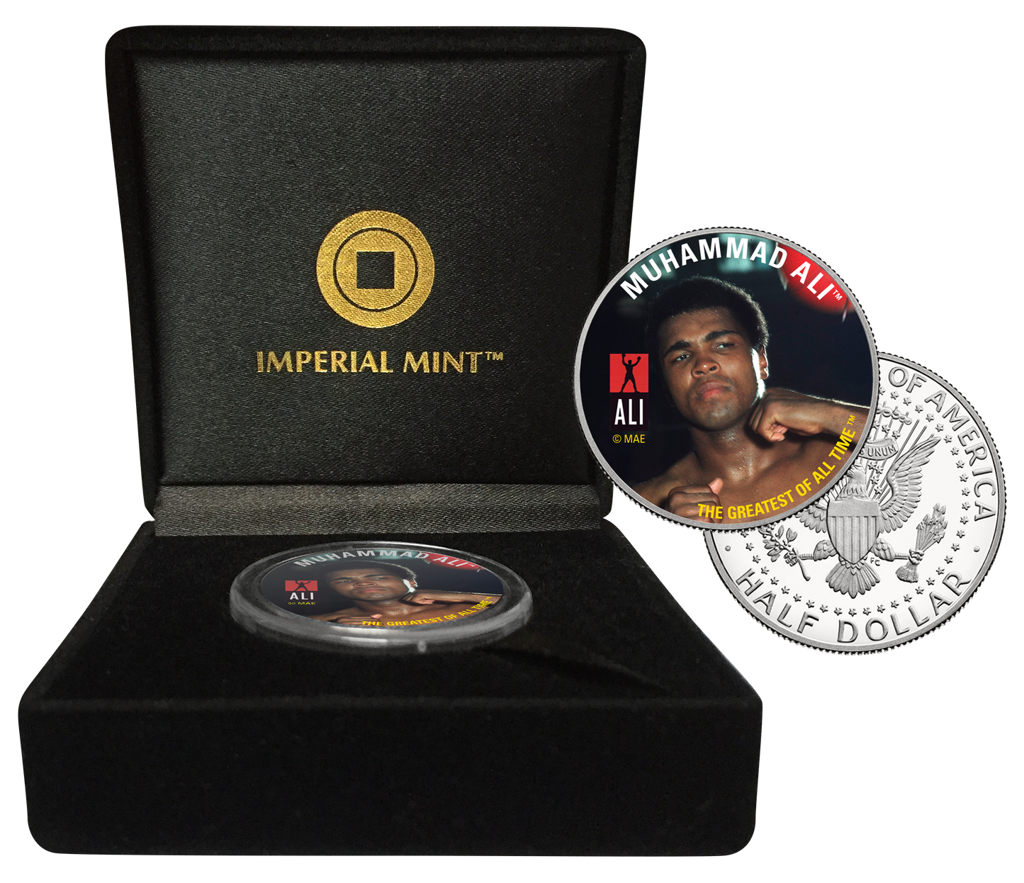 Muhammad Ali "Fists Up" Colorized Half Dollar Coin