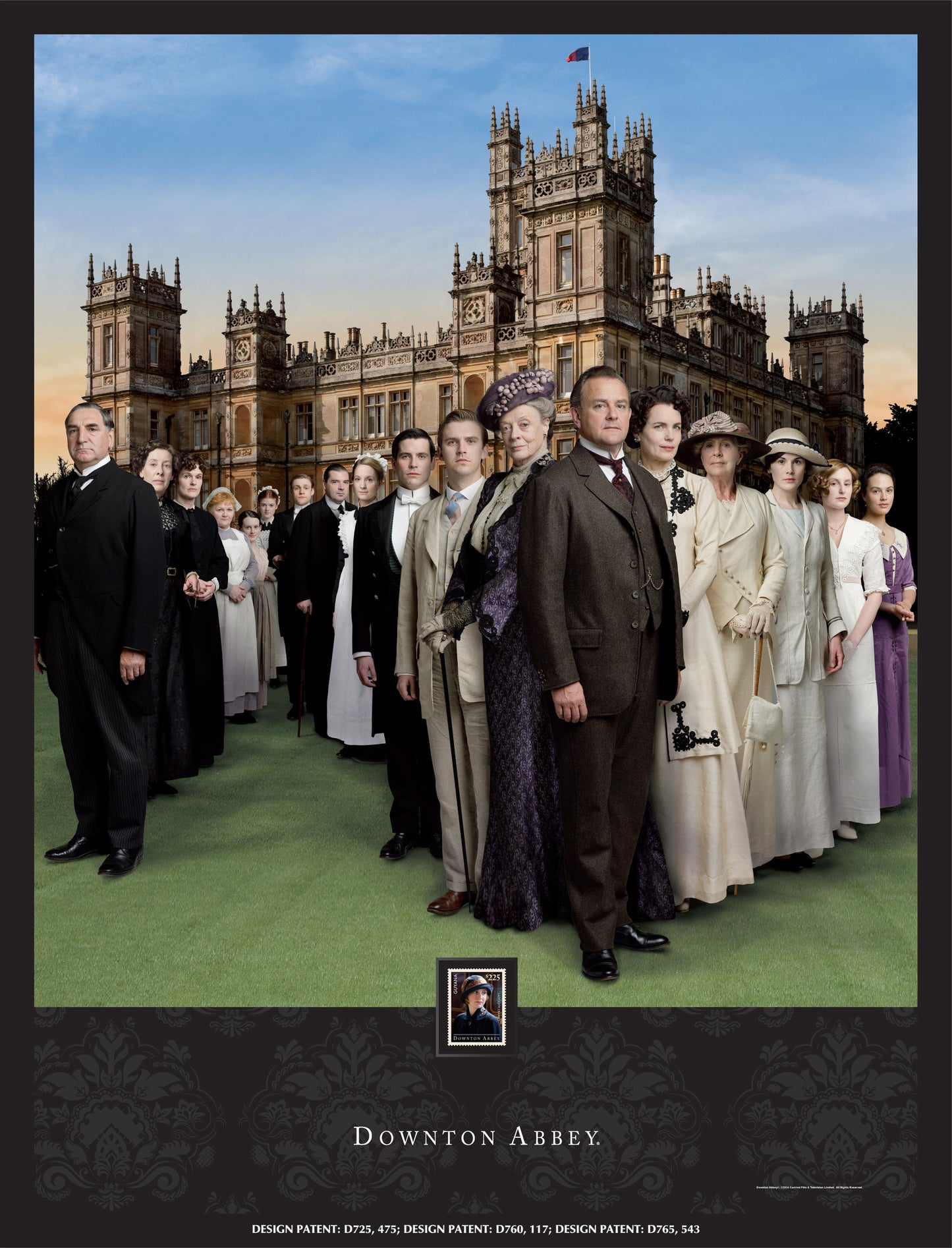 Downton Abbey Season 1 Framed Wall Art with Postage Stamp